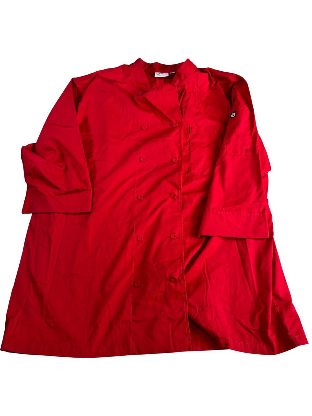 Chef Works Chef Coat Jacket Red Double Breasted Long Sleeve Kitchen Uniform 2XL